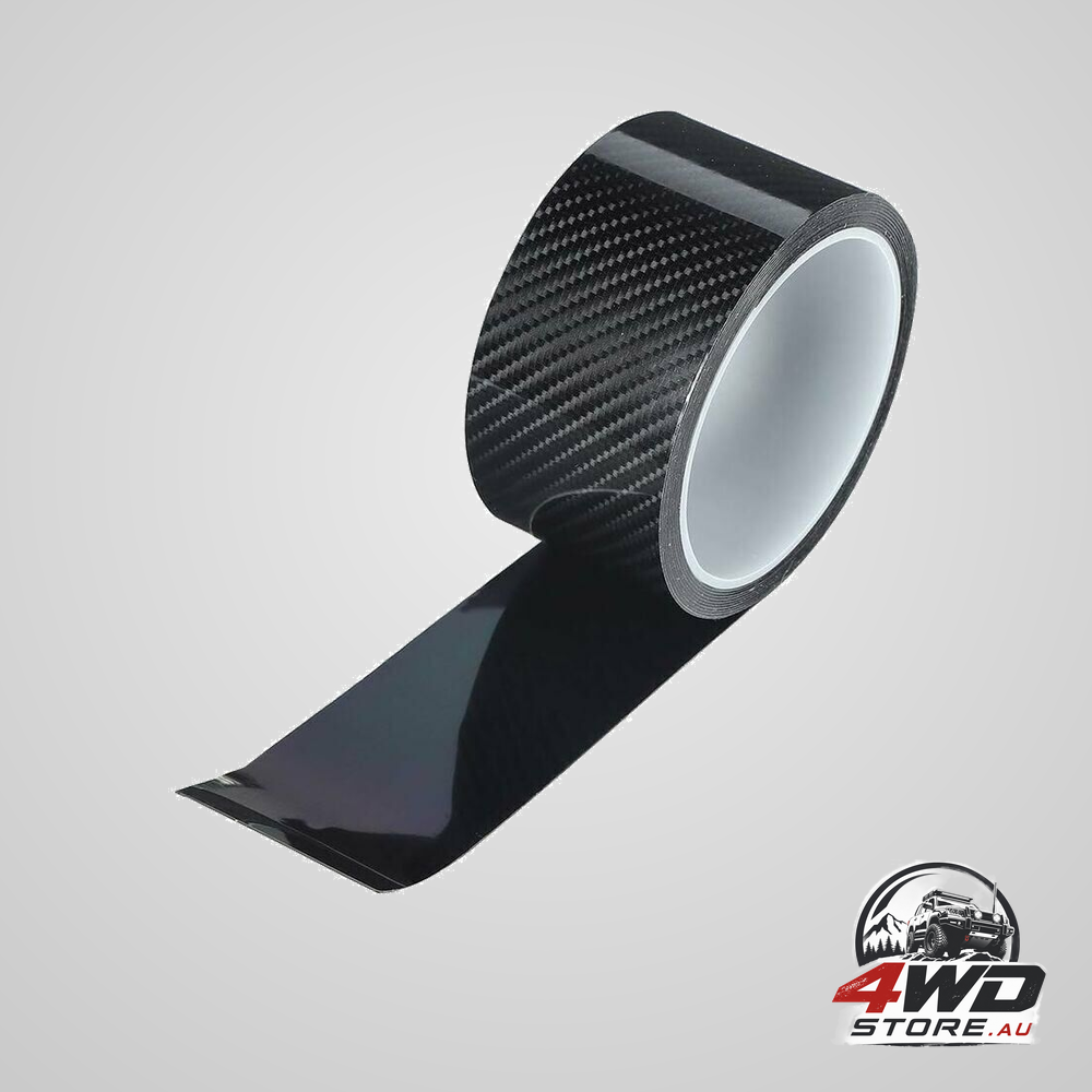 Carbon fibre car door edge protection film roll, black, 5cm x 3m