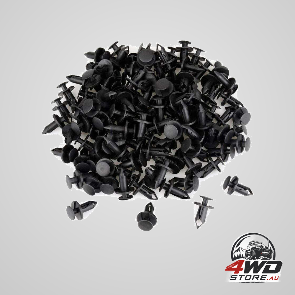 120-pack black plastic push rivet mounting clips for car, 8mm hole