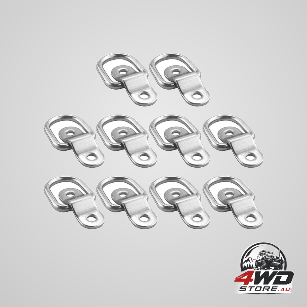 10-pack heavy duty D-ring tie down anchors for car, truck, boat and trailer