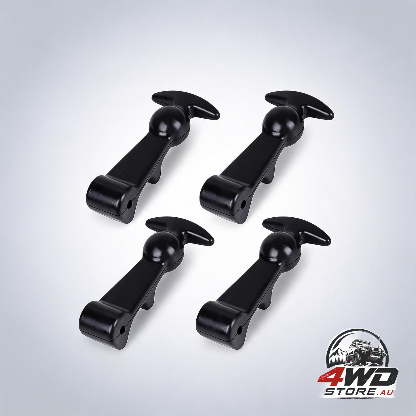 4-pack elastic rubber bonnet quick release T-handle fasteners and pull latches
