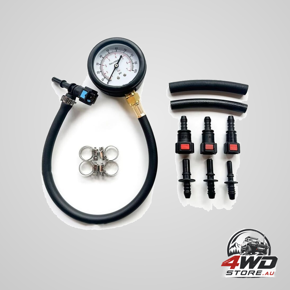 Fuel pressure test kit with gauge for car, truck and motorcycle injection pump