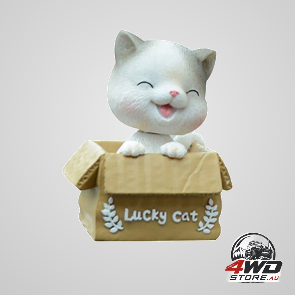 Car dashboard lucky cat ornament, resin shaking head cartoon figurine for interior