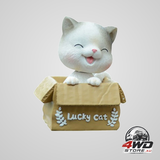 Car dashboard lucky cat ornament, resin shaking head cartoon figurine for interior