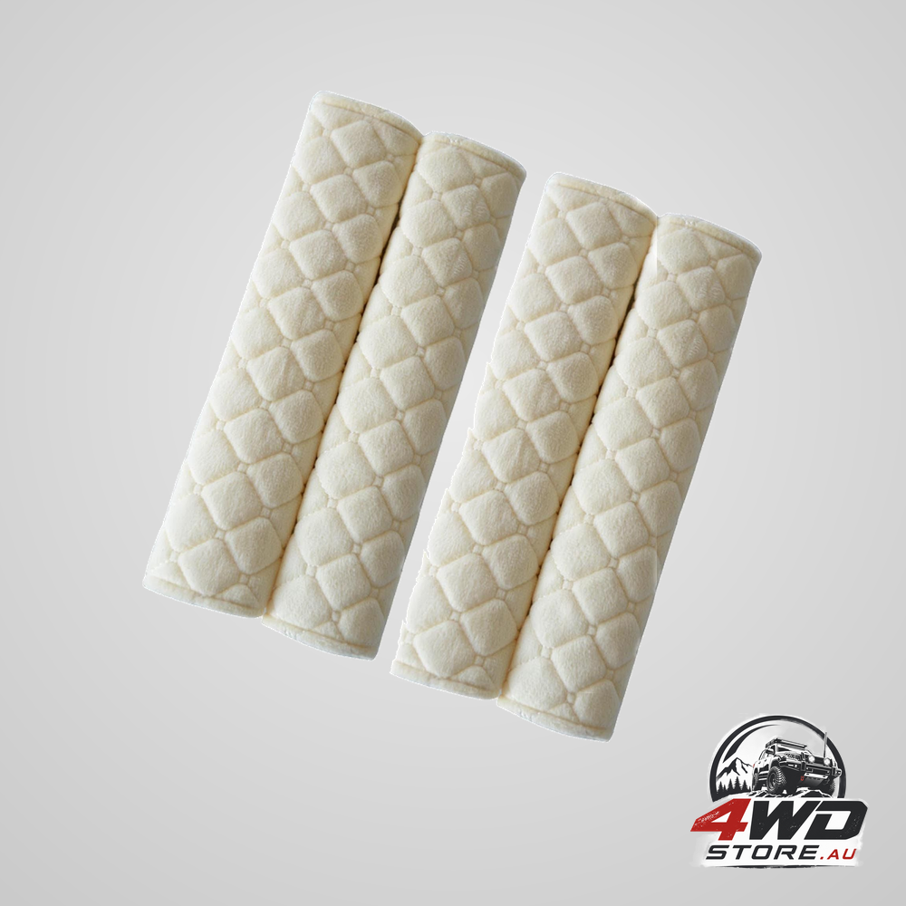 4-pack universal car seat belt shoulder strap pads for adults, soft comfort, beige