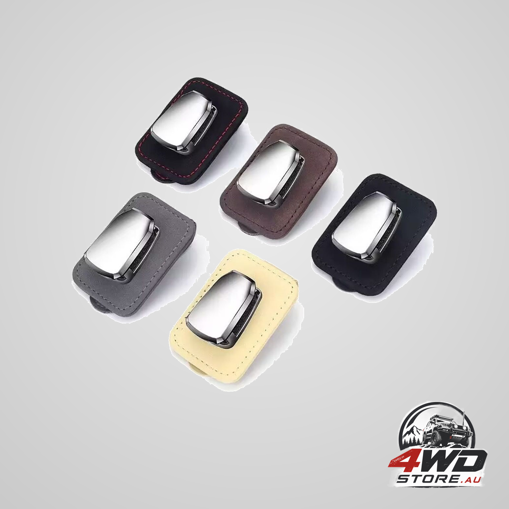 5-pack leather car sun visor sunglasses holder and ticket card clip
