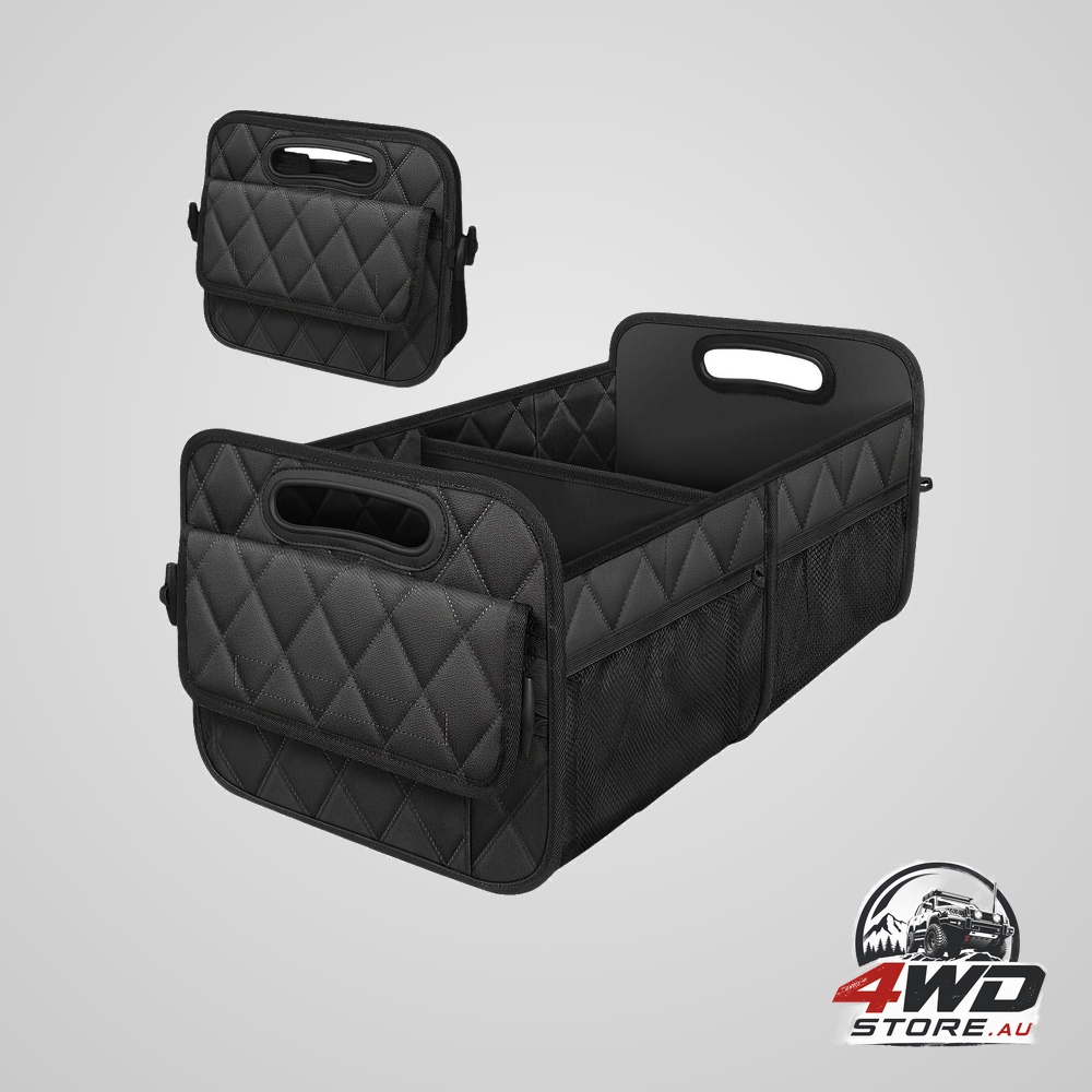 Large waterproof polyester car boot organiser with pockets for SUV
