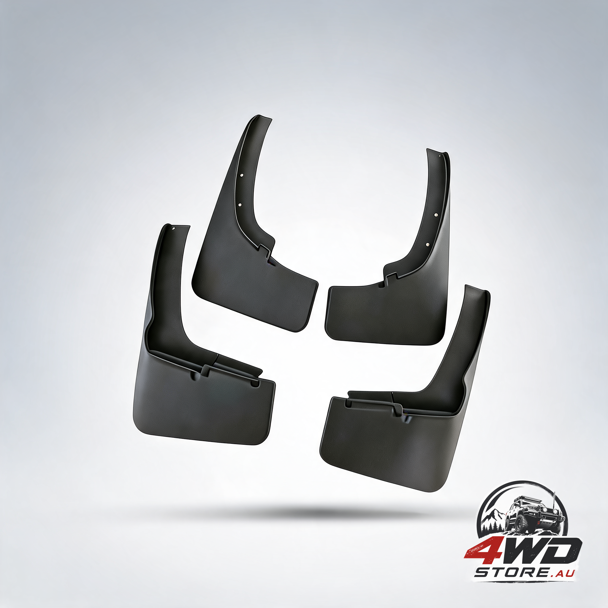 Custom moulded mud flaps for Ford Ranger 2018-2022, heavy duty bolt-on splash guards