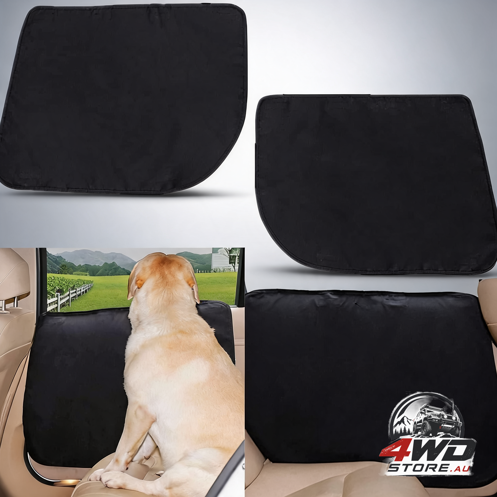 2-pack dog car door protector 600D black — view 7