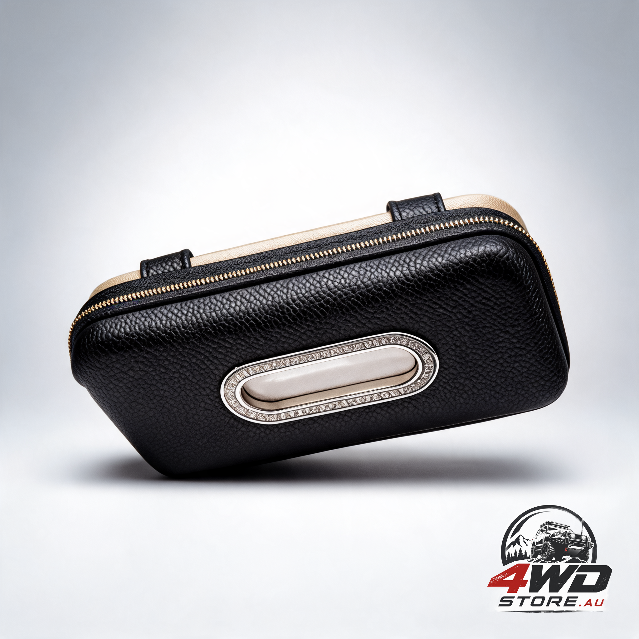 PU leather car sun visor tissue holder black — view 7