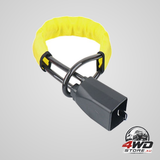 Universal anti-theft steering wheel and seat belt lock with 2 keys, yellow
