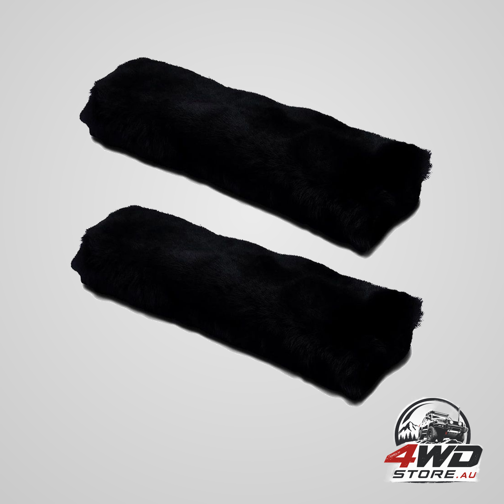 2-pack soft car seat belt shoulder pad and neck cushion protector, black