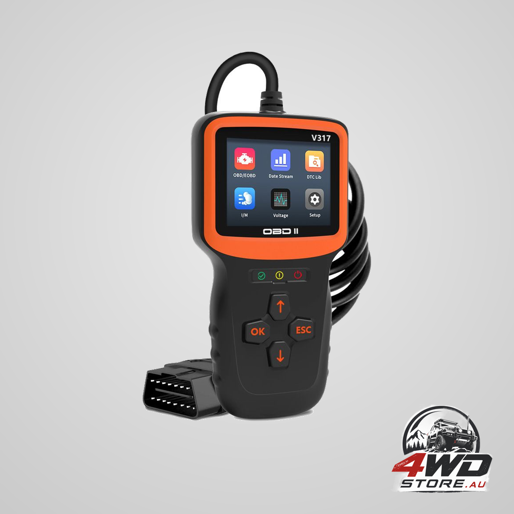 OBD2 scanner diagnostic tool and code reader with reset and I/M readiness