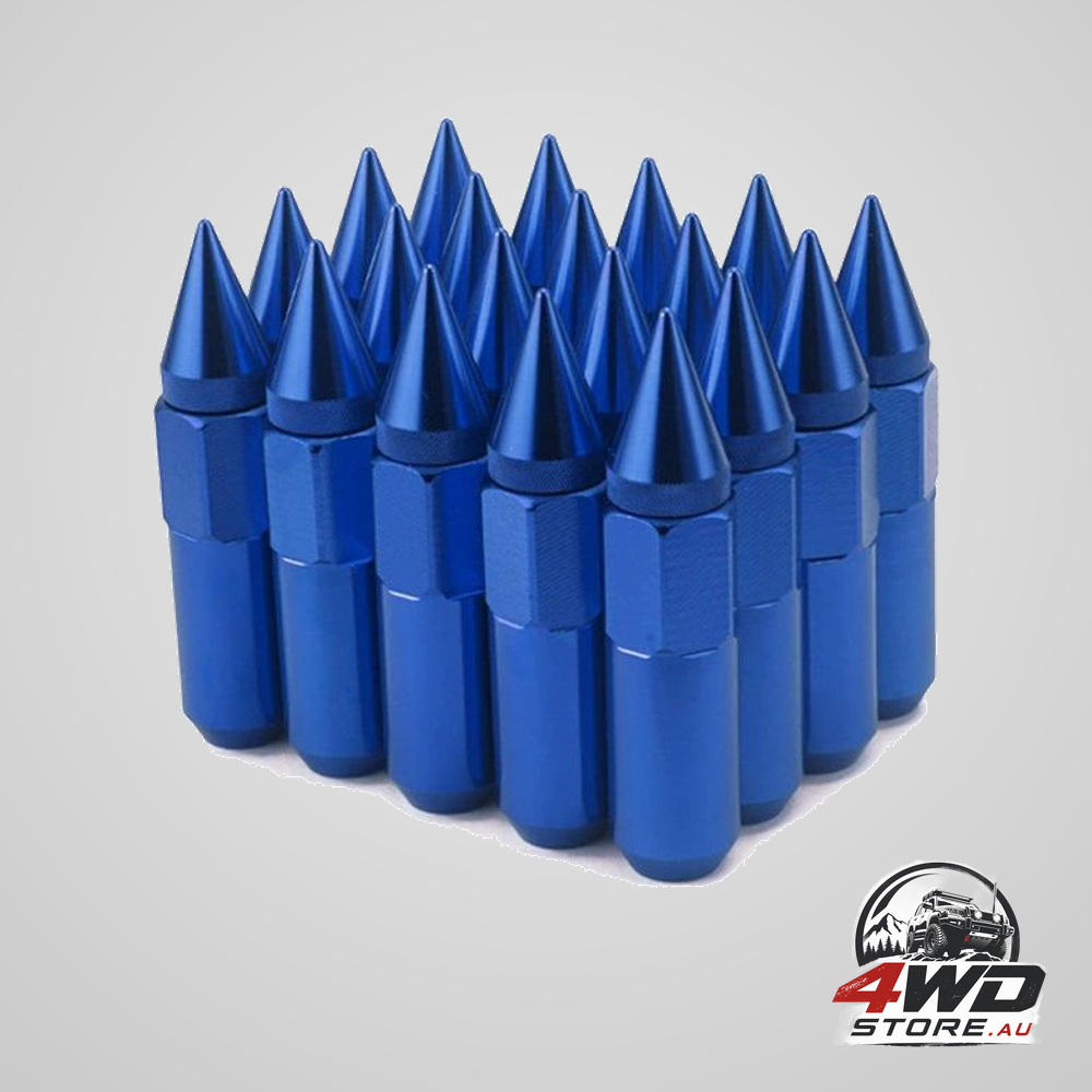 20-pack M12x1.5 spiked extended 60mm aluminium wheel lug nuts, chrome