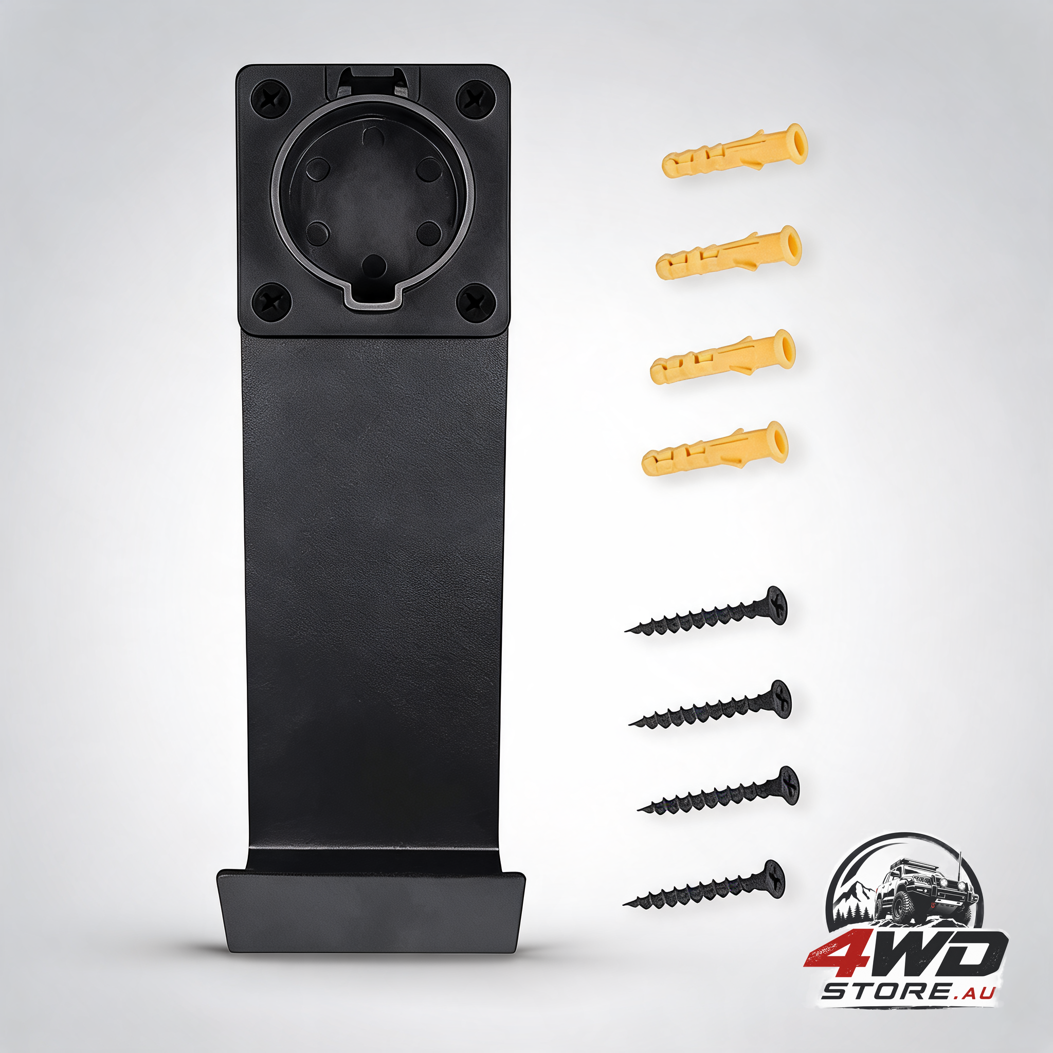 EV charger nozzle holster dock and J-hook cable organiser for Tesla and J1772