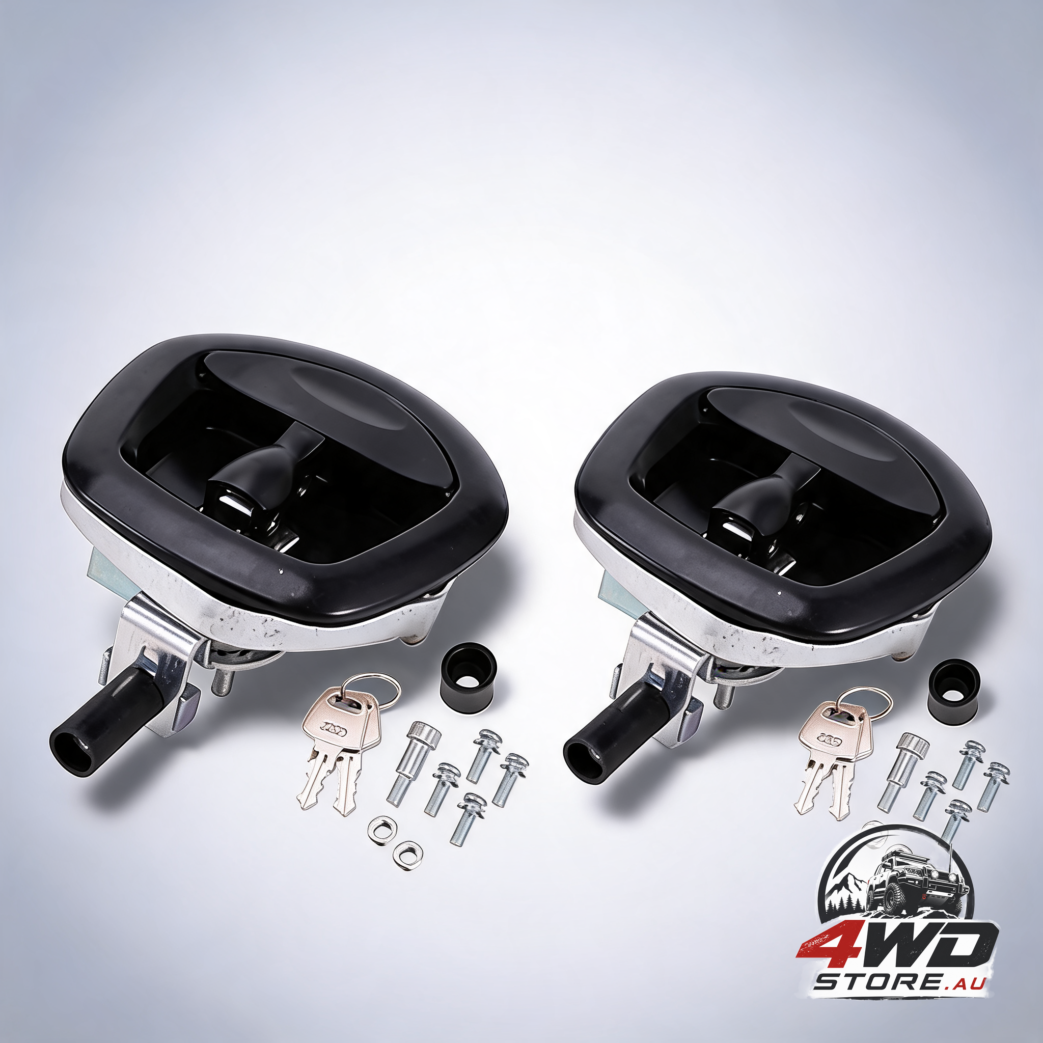 2-pack T-handle compression latch lock for trailer, ute canopy and toolbox, black