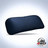Universal foldable front windscreen sun shade with heat insulation and UV protection, silver