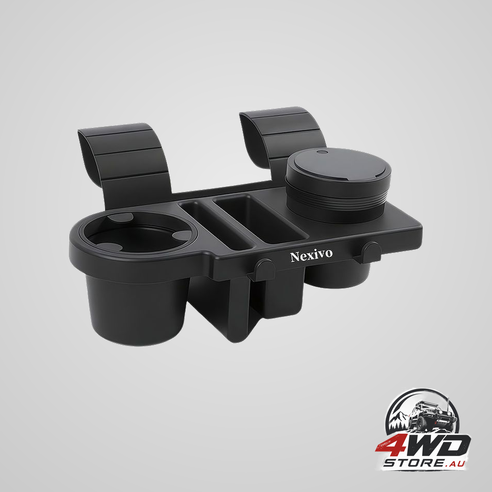 Car door cup holder and organiser for drinks and storage