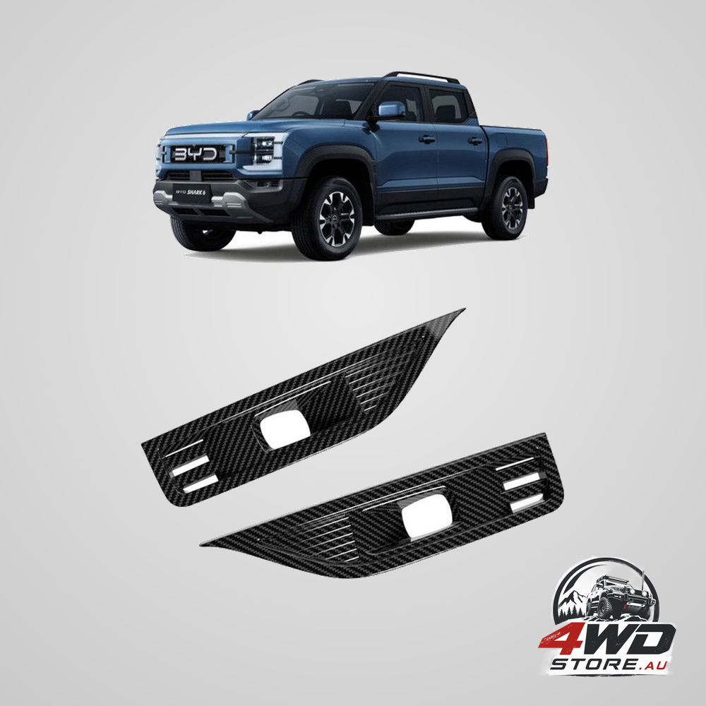 BYD Shark 6 side fender marker light covers, carbon fibre finish