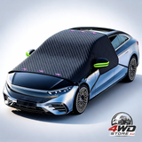 Large magnetic car windscreen snow cover with side window and mirror protectors