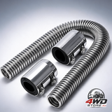 36 inch flexible stainless steel universal radiator coolant hose kit with caps