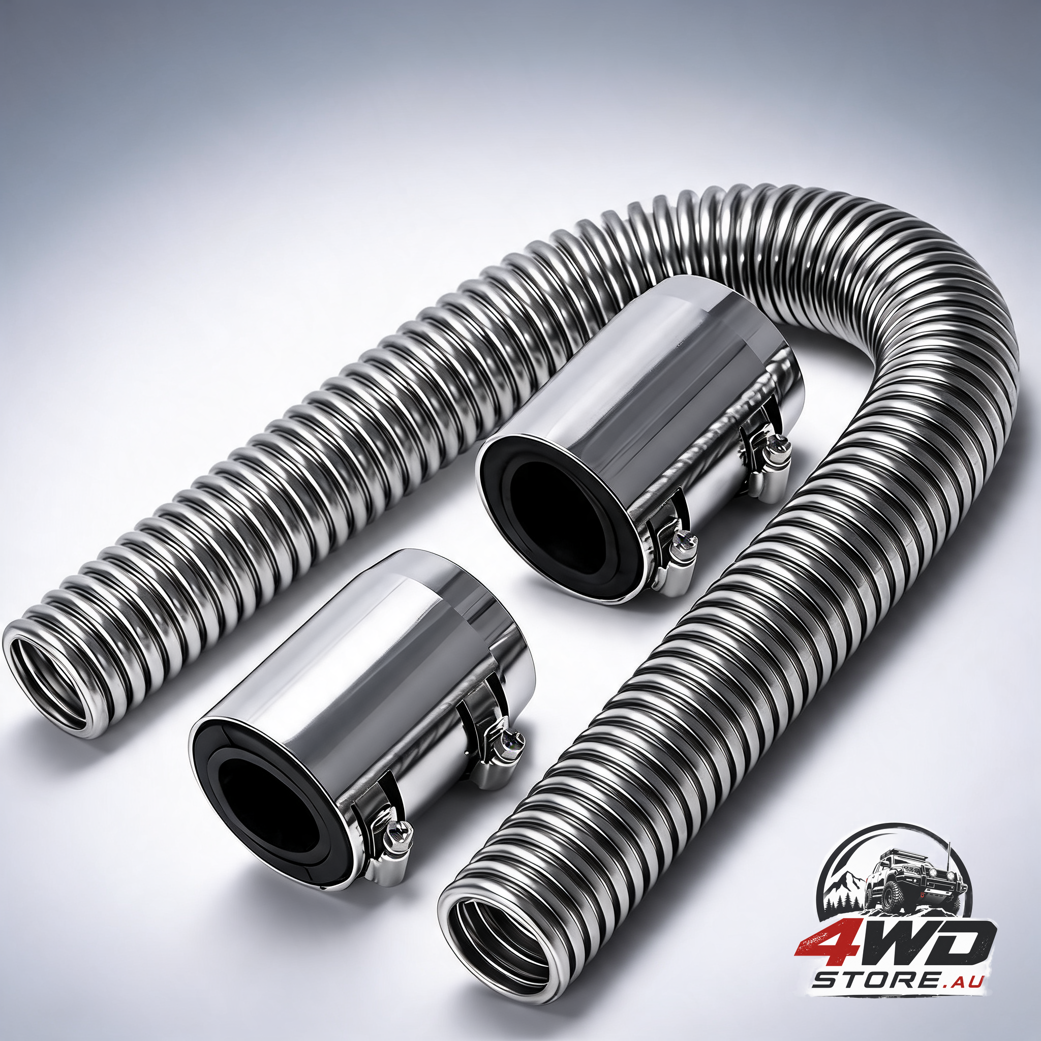 36 inch flexible stainless steel universal radiator coolant hose kit with caps