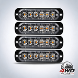 4-pack 6 LED surface mount emergency strobe warning lights for trucks, waterproof