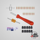 Valve core puller repair tool kit, double and single ended