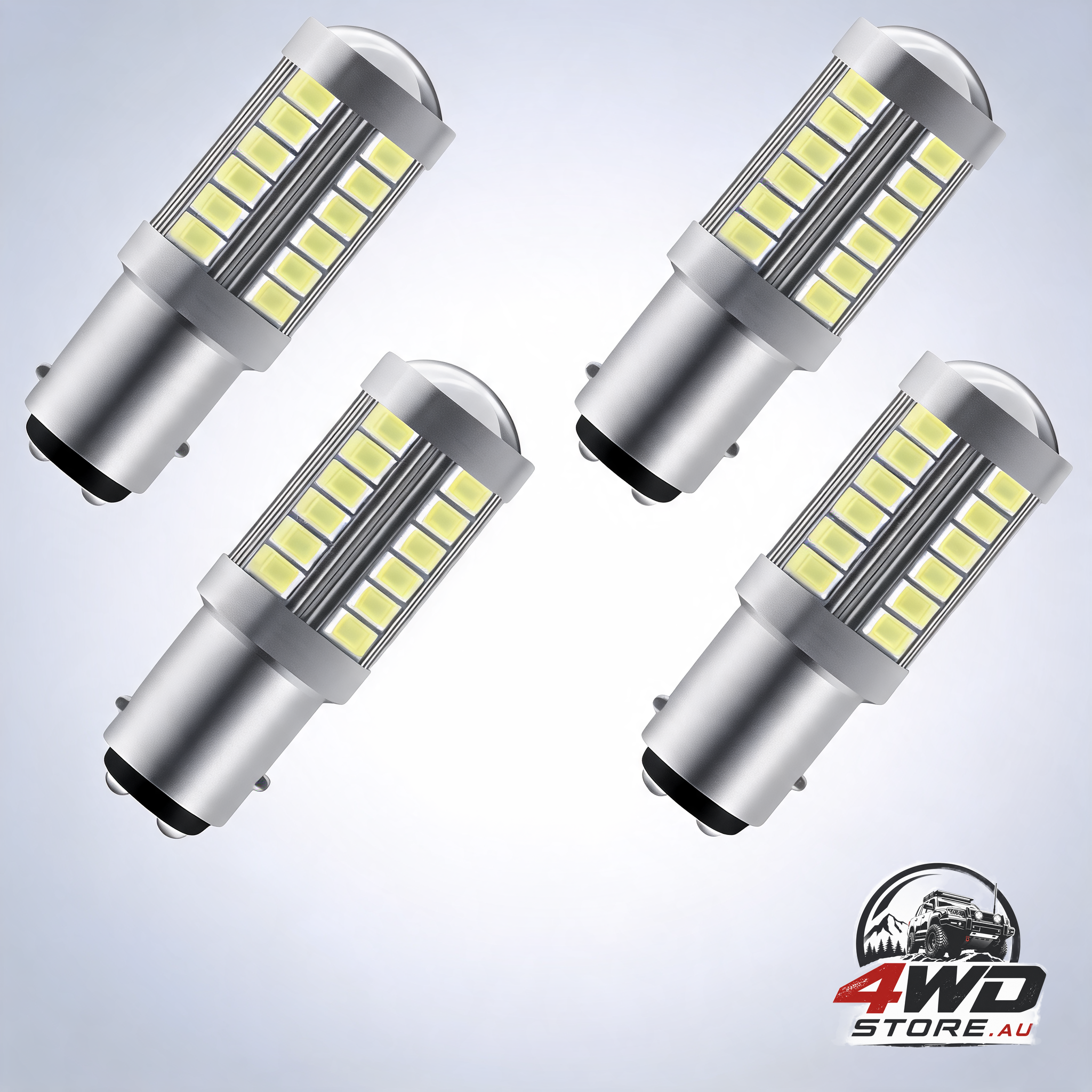 4-pack white 1157 33SMD LED trailer bulbs for reversing, brake and tail lights