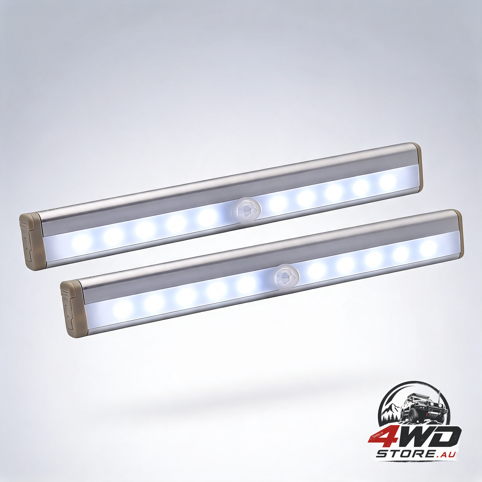 2-pack motion activated 10 LED magnetic RV step light strip, battery operated