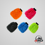 5-pack chenille microfibre car wash mitts, double sided with waterproof lining
