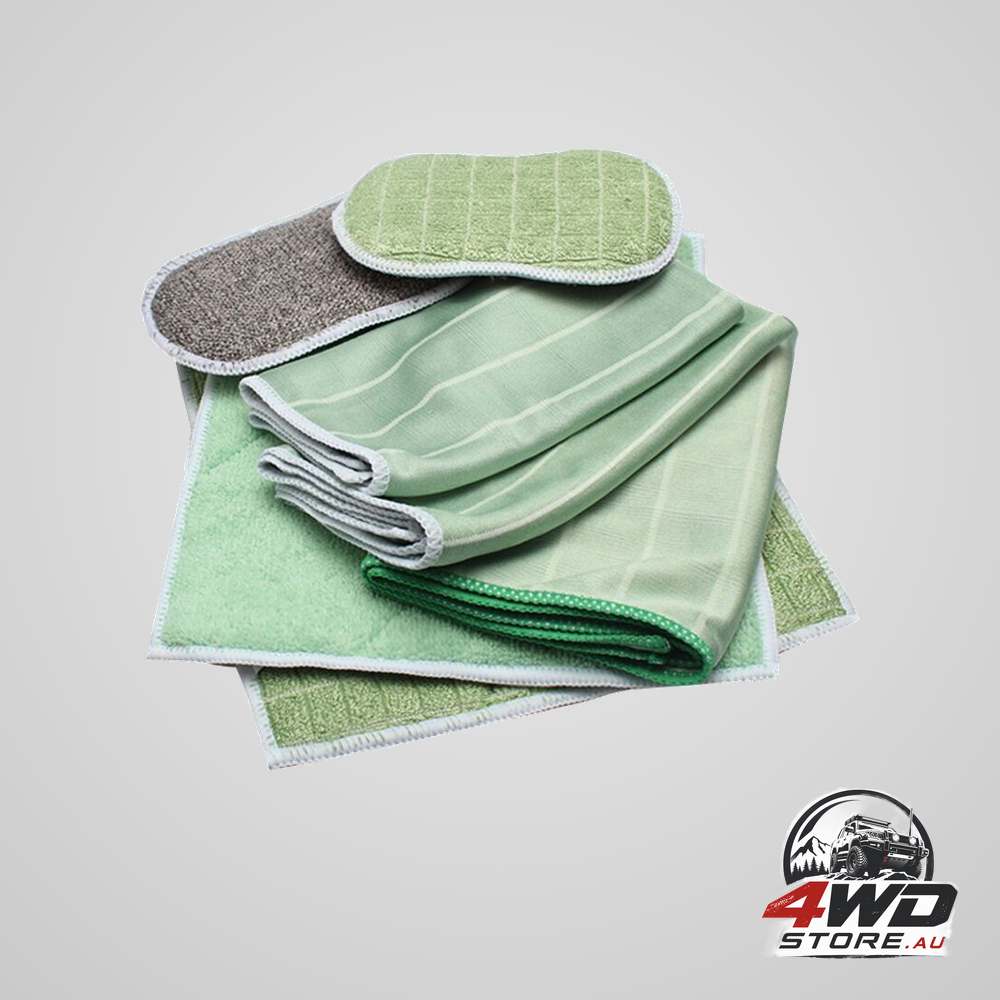 6-pack bamboo microfibre cleaning cloths for glass, bodywork and screens
