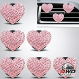 6-pack pink heart car air vent clips, cute girly interior decoration