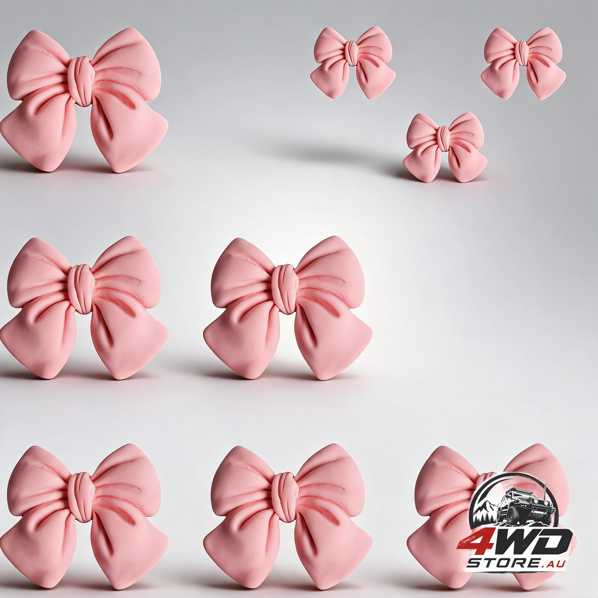 6-pack pink bow car air vent clips, cute girly interior decoration
