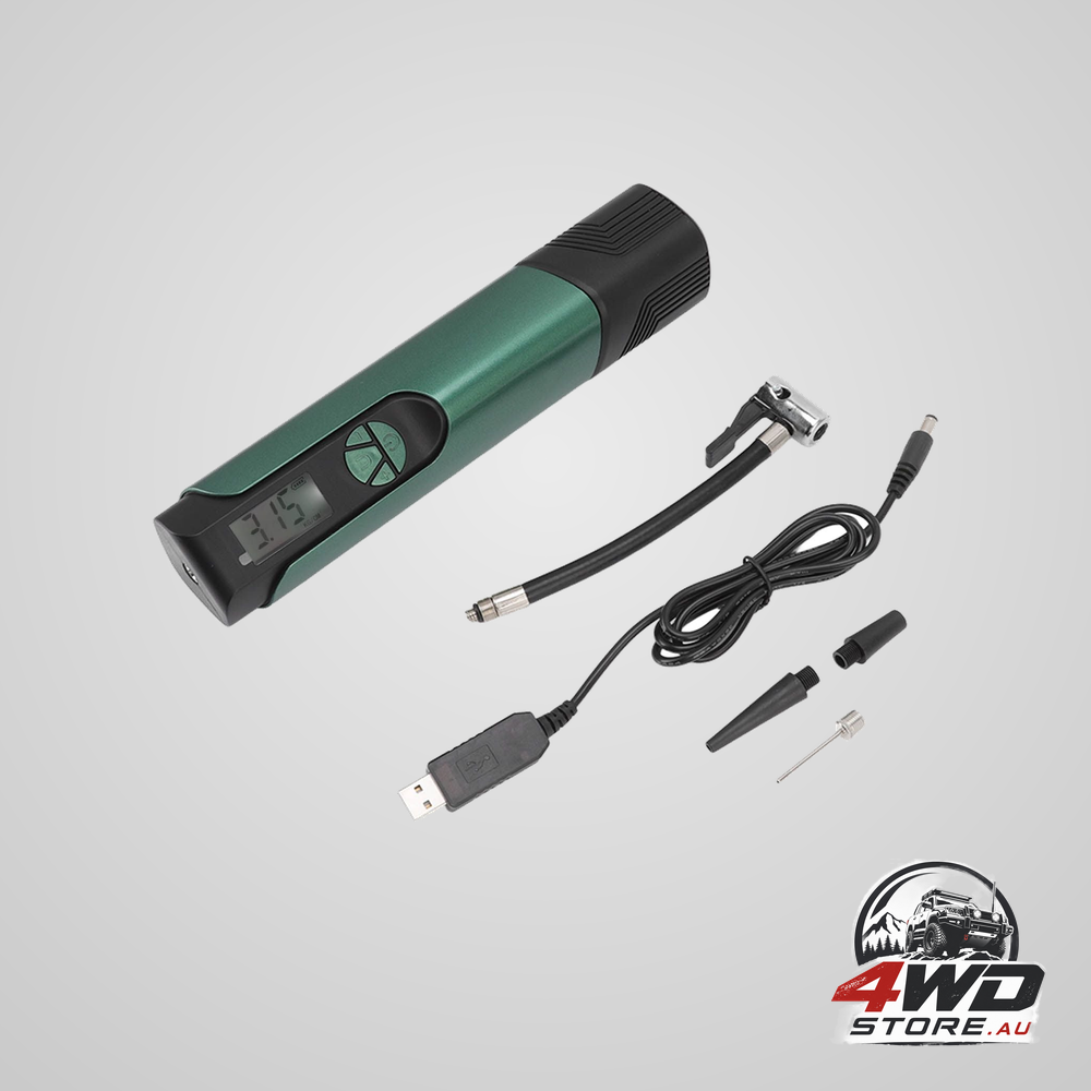 Electric digital tyre inflator four preset inflation modes USB charging tyre pump with LED light for cars motorcycles