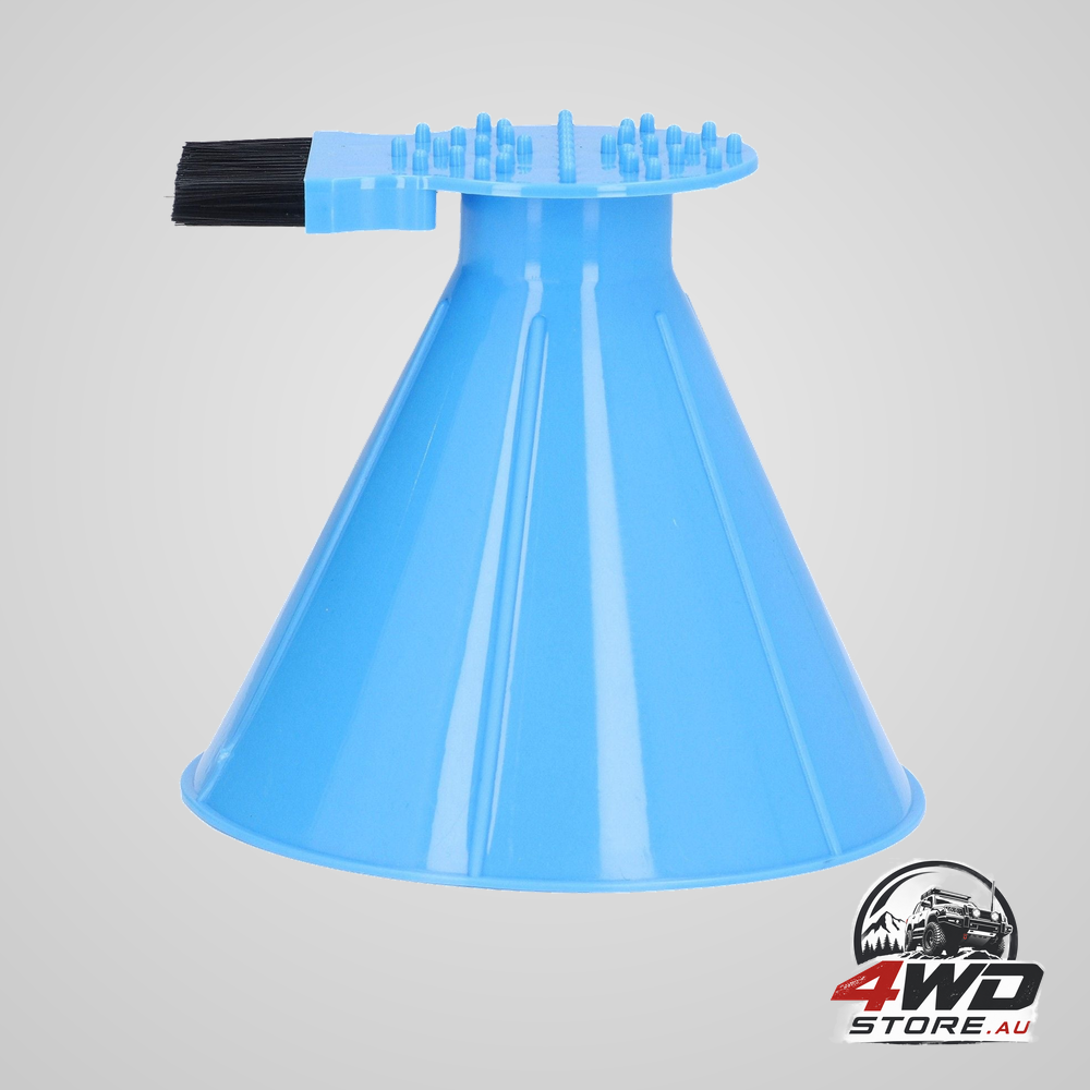 Ice scraper plastic cone multi functional funnel snow remover with brush for car windshield