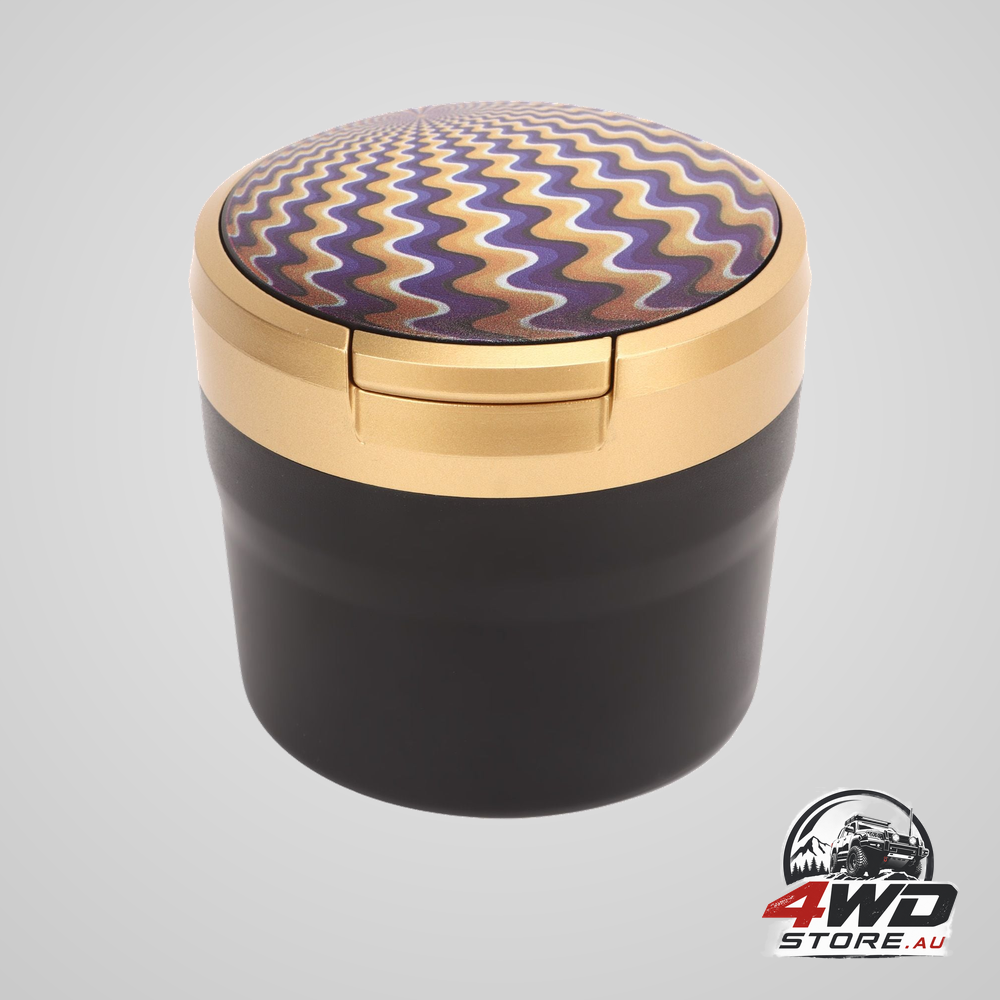 Car ashtray with lid portable smokeless cigarette ashtray cup holder with LED blue light for home wave