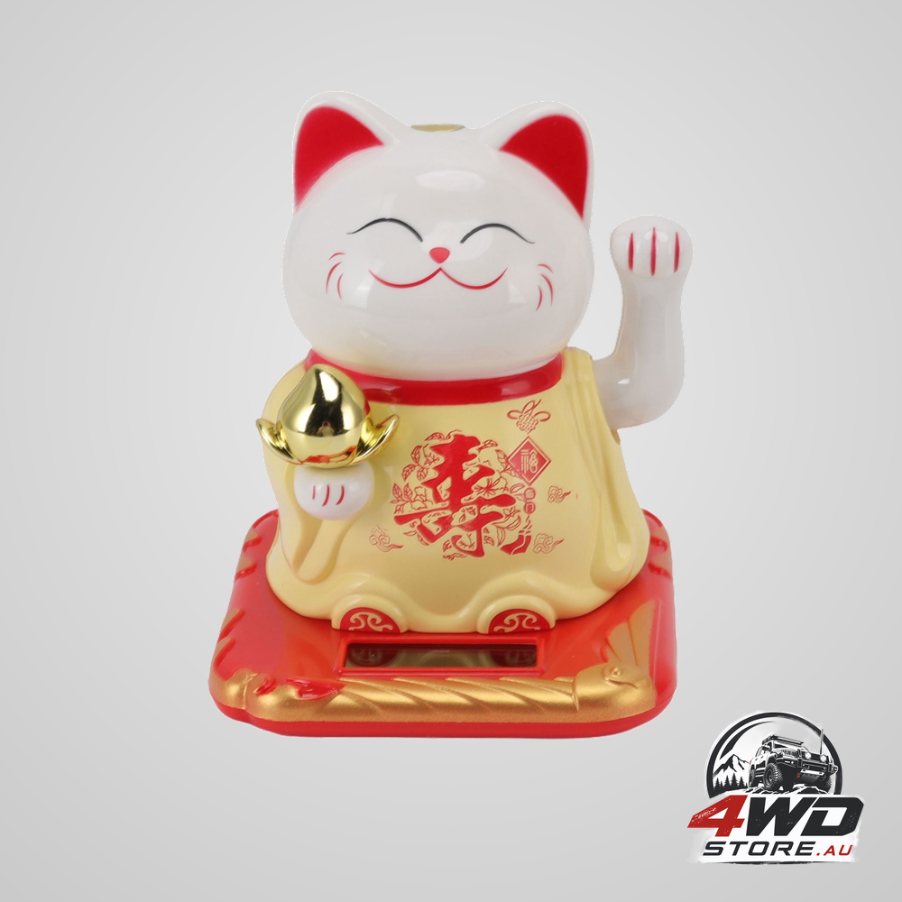 Lucky waving cat light induction plastic chinese welcome cat ornament for home cars yellow