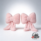 2 pcs car neck pillow plush butterfly bow car headrest pillow comfortable seat neck support cute head rest accessories for