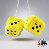 Pair 3in fuzzy plush dice for car mirror soft plush car decorative hanging ornament