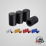 5 colours set of 4-Pack aluminium car tyre valve stem caps heavy duty dustproof air valve covers with internal anti-seize