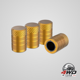 4-Pack aluminium car tyre valve stem caps heavy duty dustproof air valve covers with internal anti-seize plastic lining for
