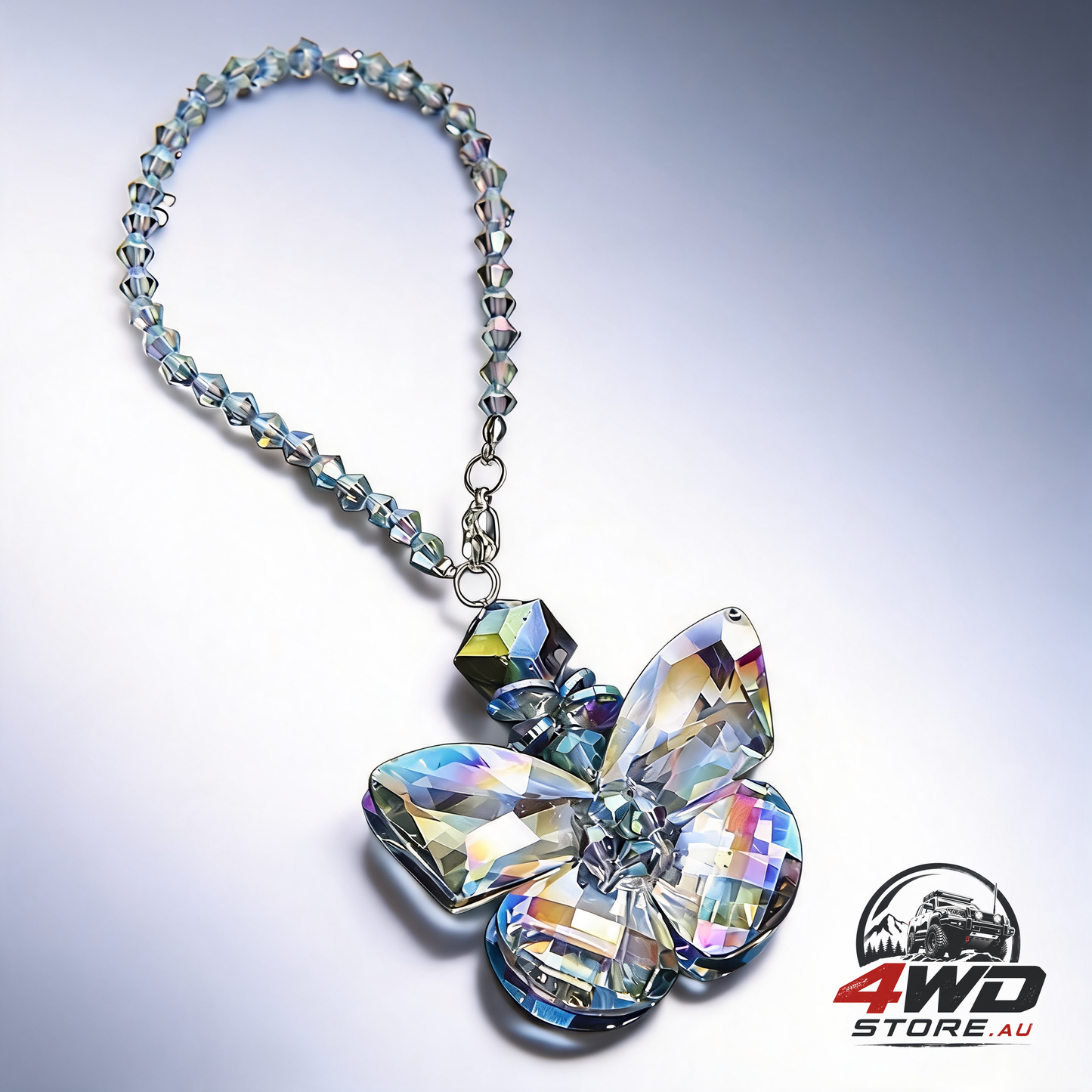 Crystal glass butterfly car key charm mirror hanging ornaments gift