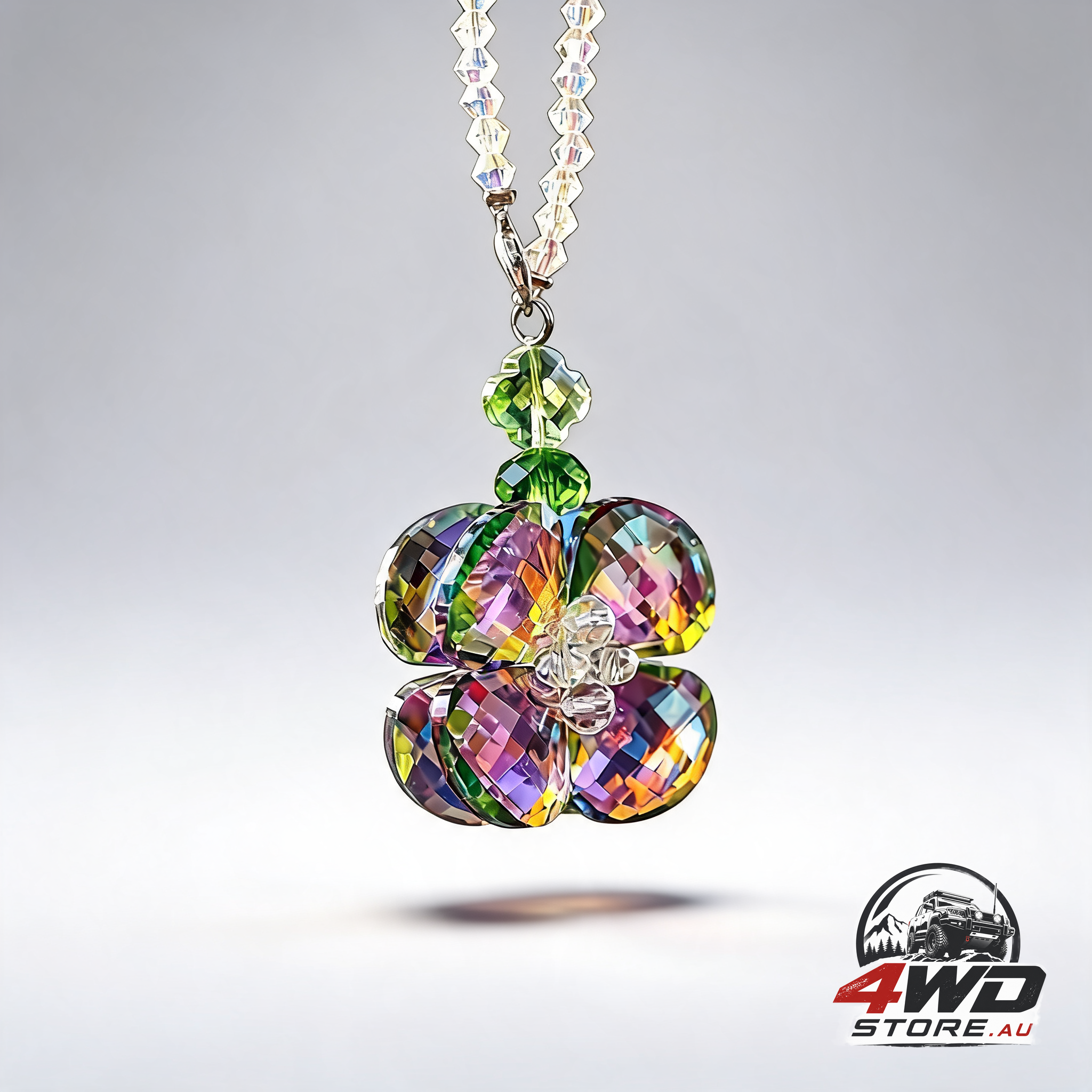 Crystal four leaf clover car rear view mirror pendant hanging ornament for car accessories