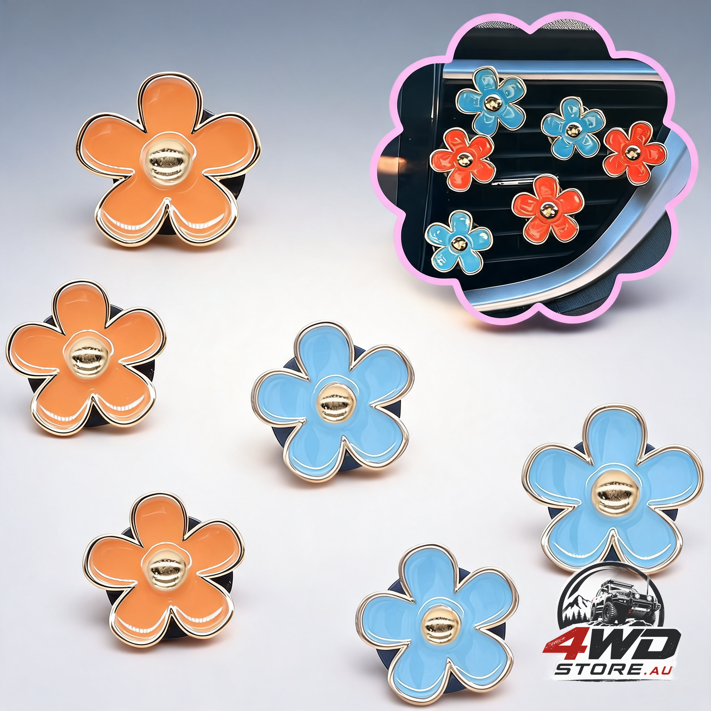 Flower car accessories 6pcs daisy car air freshener vent clips