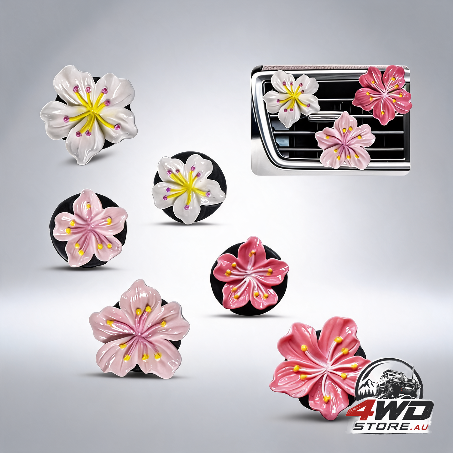 Cute car air fresheners vent clips 6 PCS flower air vent clips pink car accessories interior aesthetic women automobile air