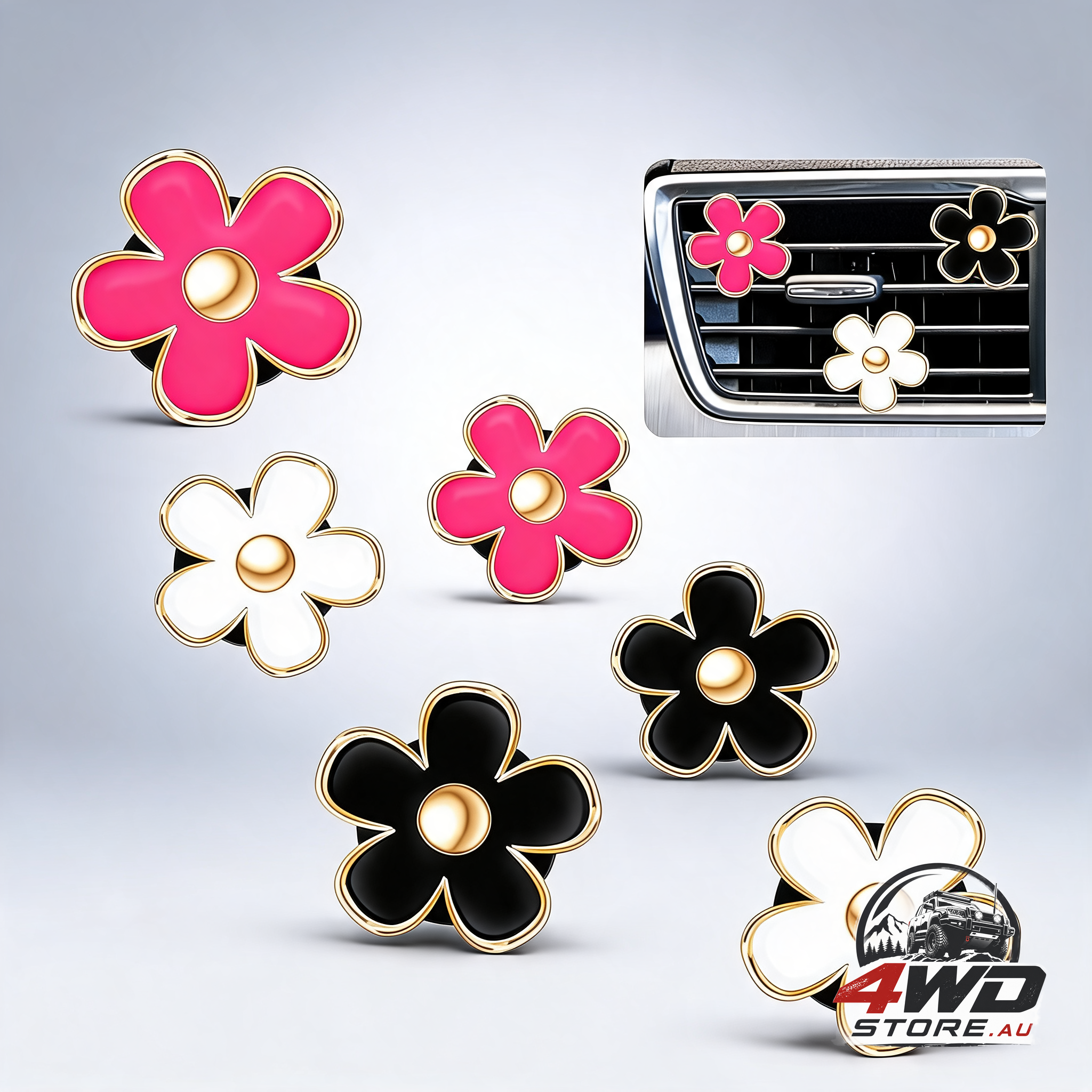 6 pcs daisy flower air vent clip accessories air conditioning outlet clip car air freshener dashboard accessories charm car