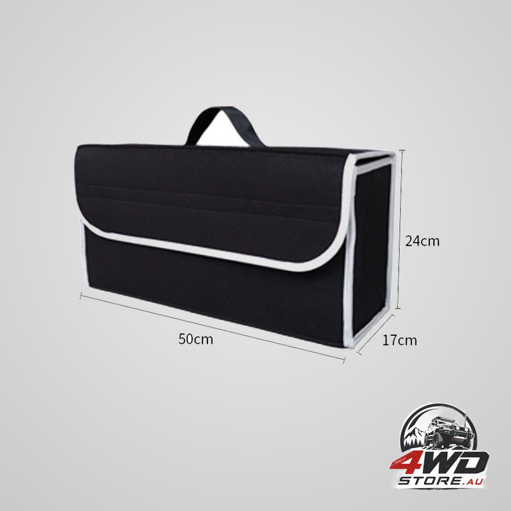 Foldable car trunk organiser durable felt storage box with magic tape closure