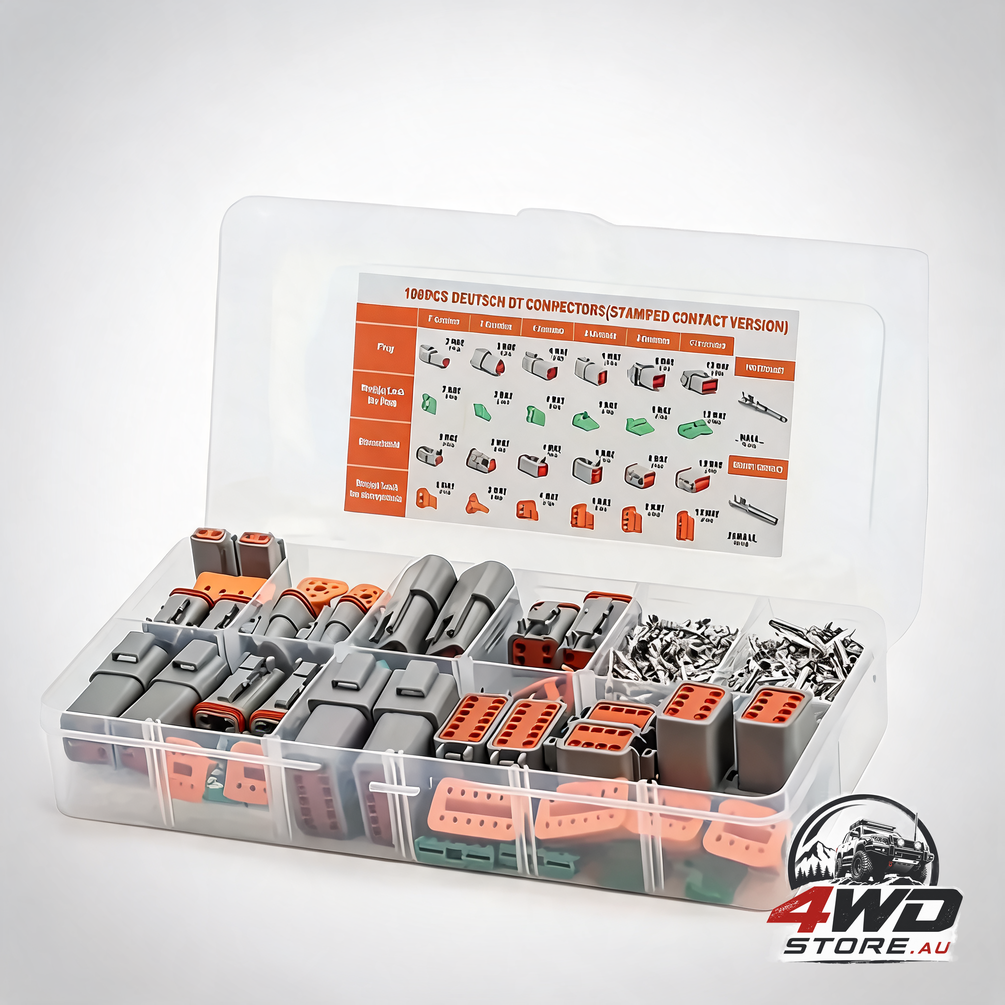 188pcs Deutsch DT series connector assortment 2/3/4/6/8/12 pin 2 pair each