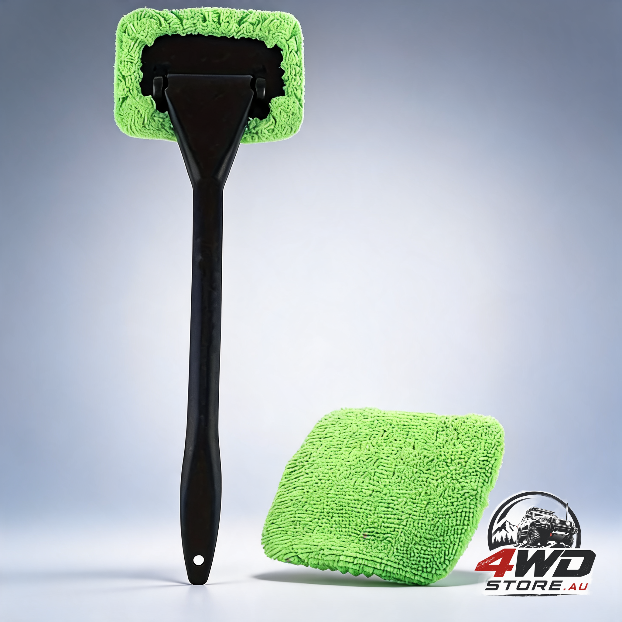 Car windshield cleaning brush with 5 replacement microfiber pads defogging wiper tool glass cleaner