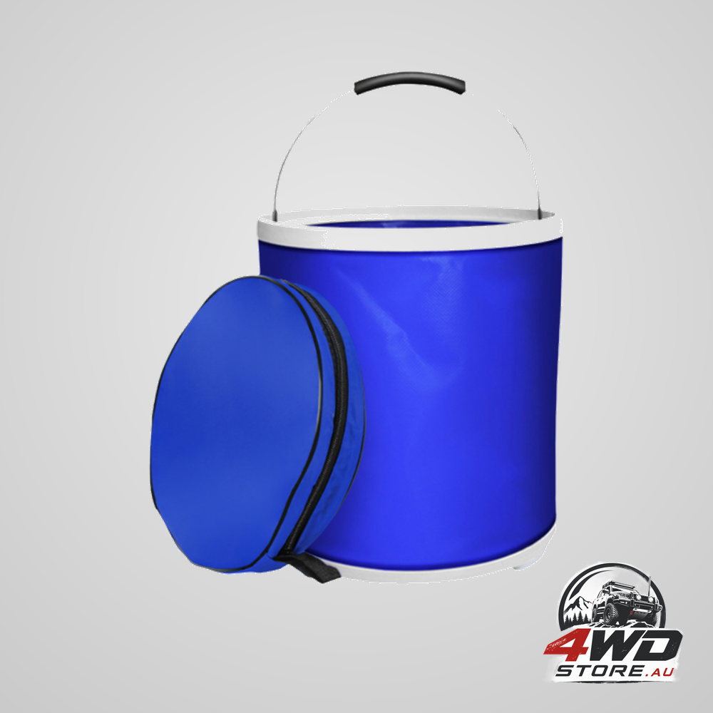 Foldable oxford fabric car wash bucket with EVA waterproof lining & zipper carry bag